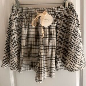 Plaid Women's Skirt in Black and Cream